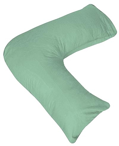 AmigoZone Orthopaedic-Luxury V Shaped Pillow Nursing, Pregnency, Back Support With Free Pillow Case (Mint)