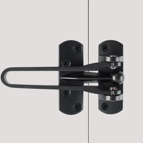 Alise Swing Bar Door Lock,Door Lock for Front Doors and Inside Doors,Security Door Guard Latch for Kids Safety Home Security, Hotel Latch Lock,Front Door Child Lock,Black