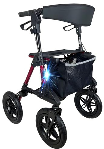 Deambulatore in Alluminio Crosser con ruote Grandi e porta bastone, perfetto per terreni e attività all'aperto