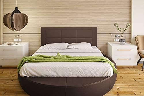 HOGAR24 ES 3C-155 cm- Cabecero Tapizado, Válido para Cama 135-150 cm, Color Chocolate