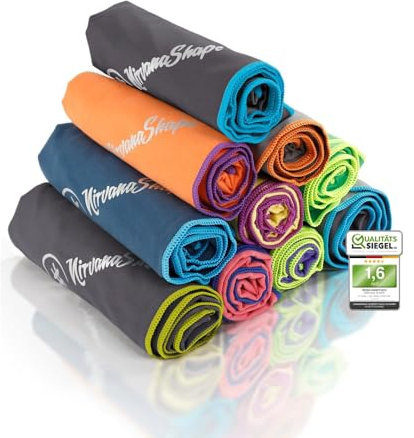 NirvanaShape Mikrofaser Handtuch - Reisehandtuch, Badetuch für Urlauber - kompakte, schnelltrocknende Microfaser Handtücher als Strandtuch, Sporthandtuch - für Reisen, Camping, Sport - 50 x 30 cm