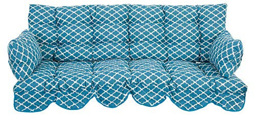 PATIO Hollywoodschaukel Auflage 170x50 cm Bora Sitzpolster Rückenlehne 2 Seitenkissen Befestigungsschnüre Volant vorne 1 Set