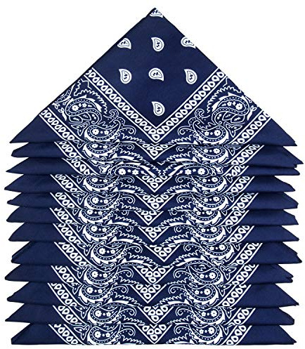 ZWOOS Bandanas für Herren und Damen, 12er-Pack Paisley Kopftuch, Neuheit Cowboy Halstücher für Modekoordinate