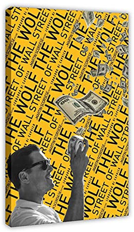 Filmposter The Wolf of Wall Street 28, Leinwand, Schlafzimmer, Dekoration, Sport, Landschaft, Büro, Raumdekoration, Geschenk, 40 x 60 cm, Rahmen: