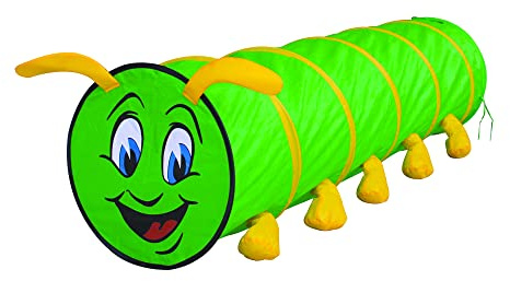 Happy Sun Raupentunnel XL 180 cm, Spielzelt für Kinder, Durchmesser 46 cm, Psychomotik, Kinder-Tunnel, Schlauch, Kinderspiel, unisex, Kinder, Toddler, Little Kid