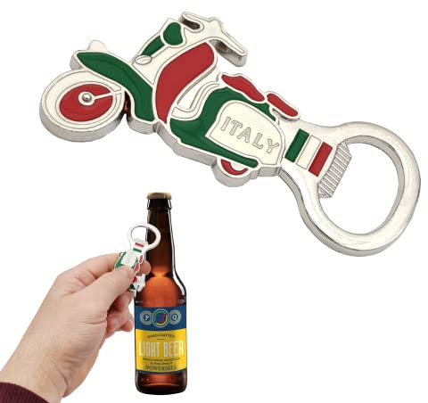 Pocket Opener for Beer Italian National Flag Italy in Metal, Accessory for Men and Women, Corkscrew Gift Idea