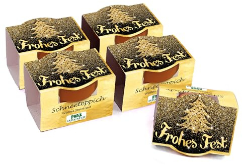 Bull & Bear 5er Set Mini Pflanzset 'Frohes Fest' mit Schneeteppich Samen im Topf 4,5cm, Steinkraut Anzuchtset mit Pflegeanleitung