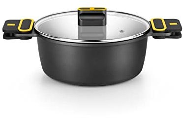 BRA Daily Pro Cacerola alta 20 cm aluminio fundido, antiadherente sin PFOA, apta para todo tipo de cocinas e inducción