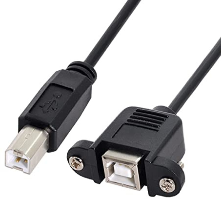 CY USB Typ-B Stecker auf Buchse Verlängerungskabel 50cm gerade Typ mit Schrauben Panel Mount für Drucker Scanner Disk