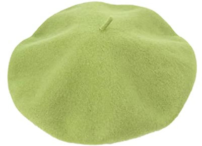 JOYHY Herren Unifarbe Wolle Künstler Französischer Baskenmütze Barette Hüte Matcha Grün