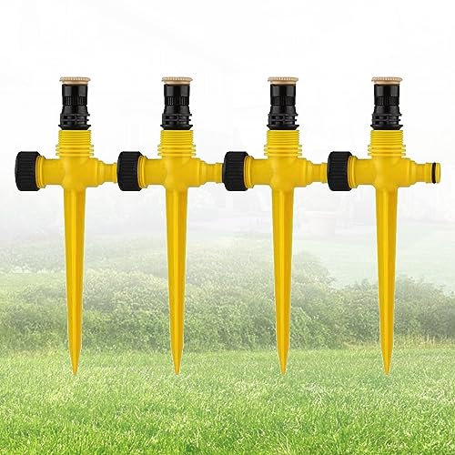 Irrigatore Per Prato Con Rotazione a 360° - Spruzzatore Rotante Regolabile Con Connettore Per Tubo Flessibile Per Irrigare Piante, Fiori e Ortaggi - 4 Pezzi