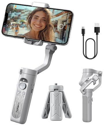 hohem iSteady XE Gimbal Stabilizer for Smartphone, 2023 3-Axis Phone Gimbal, Ultra-Light Foldable Stabilizer for Android and iPhone 14 Pro Max, One-Key Inception, Ideal for Travel Vlogging