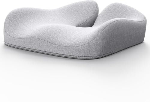 Benazcap Orthopädisches Sitzkissen für Bürostuhl, Rollstuhl, Autositz, Ergonomisches Memory-Schaum Sitzkissen zur Schmerzlinderung, Grau
