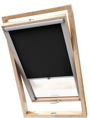 Stylo Verdunkelungsrollo für Dachfenster – für FAKRO-Fenster - 100% Verdunkelung - Aluminium für FAKRO-Fenster – Thermoisolierung – Mechanismus – Sonnenschutz FAKRO 94/140 Schwarz