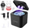 Helmade Limpiador Ultrasonidos UV 45 khz Máquina de Limpieza Ultrasónica de Retenedores para Dentaduras Postizas Alineador Joyas, 190ml Limpiador Ultrasonidos Dental para Todos Los Aparatos Dentales