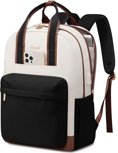LOVEVOOK Rucksack Damen Groß, 17,3 Zoll Laptop Schultasche Mädchen mit Laptopfach, Wasserdicht Reiserucksack Arbeitstasche Lehrertasche, Elegant Daypack Backpack Women für Schule Arbeit Büro Reise