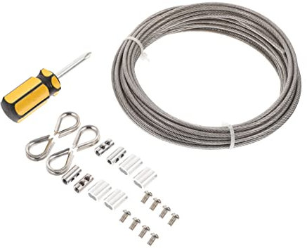 Gatuida 1satz Edelstahl Drahtseil Kit Für Outdoor-deckenbeleuchtung Rostfreies Stahlseil Für Vielseitige Anwendungen Im Garten Zaun Bilderaufhängung Und Mehr
