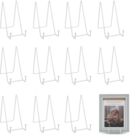 SHILIPAIJC 12pcs Plate Stand for Display, 6 Inch Plate Holder Picture Stand | Metal Book Stands for Display, Plate Display Stands Easel Display Stand Photo Frame Holder Stands for Dish Postcard