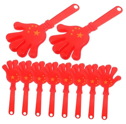 CHILDWEET Handklatscher Abs Kunststoff Lautstarker Jubelklatscher Für Sportspiele Und Partys 28cm Leichter Griff Mit Flexiblen Kunststoffhänden Party Lärmmacher Mit 10 Stück