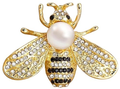 1 belle broche abeille en cristal avec strass de sécurité - Broche décorative en forme d'abeille scintillante pour femme, banquet, mariage, Acier inoxydable