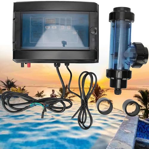 Générateur chlore au sel, chlorateur d'eau salée, système générateur chlore piscine à eau salée à nettoyage automatique 10 g/h-50 g/h, générateur chlore piscine chlorateur,15g/h