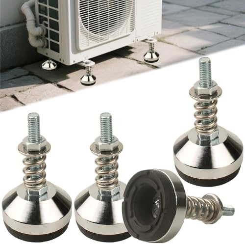 Split Air Conditioner Shock Pad ,1300 lb Capacity,M8 Thread,4 Pack