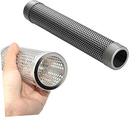 Yardenfun Tube Rond Pour Barbecue En Acier Inoxydable 30 Cm – Générateur De Fumée Pour Fumoir à Gril Au Charbon Et Gaz – Maille Perforée Fine Pour Saveur Fumée Supplémentaire