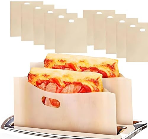 Sacchetti per tostapane, formato A5, grandi, per tostapane, antiaderenti, senza BPA, riutilizzabili, per formaggio grigliato, panini, panini, panini, tostatura resistenti al calore, per pasti veloci