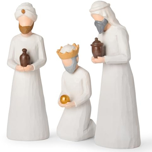 Nativity Set Three Wise Men - 8.7 Large Size Hand-Carved Resin Nativity Collection Figurines,3 Pcs Classic Nativity Scene Wisemen Figures Indoor 3 Kings New Year Decoration Gifts for Holy Family