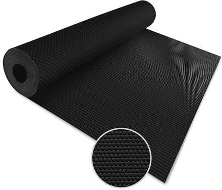 Revêtement de sol en PVC Hexagon - 120 x 500 cm - Tapis en caoutchouc de 2 mm d'épaisseur - Tapis antidérapant en caoutchouc - Vendu au mètre - Utilisation universelle - Antidérapant, amortissant et