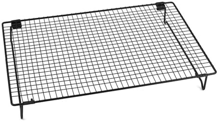 Rejilla de alambre negra antiadherente for enfriar pasteles, alimentos, horno, cocina, repostería, pizza, pan, barbacoa, galletas, soporte for bizcochos.(Small 34x 24 x6cm)
