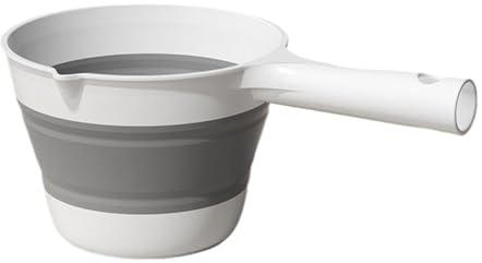 Cucchiaio pieghevole per acqua – Manico ergonomico, strumento domestico a prova di perdite, mestolo pieghevole per acqua per cucina e doccia | Cazzuola per il bagno per cucinare,