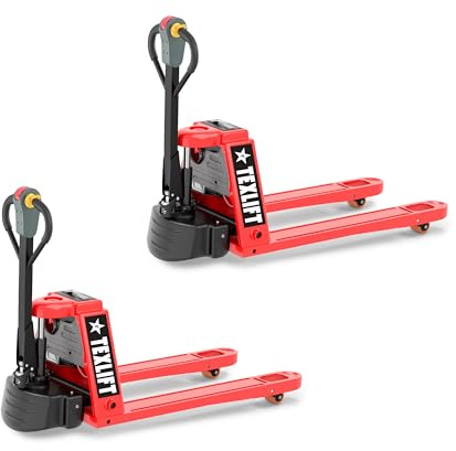 TEXLIFT Full Electric Power Pallet Jack – Standard Duty Pallet Truck 3300 Lb Capacity, 48” L x 27” W Fork Size, Plug-in 48V/15A Lithium Battery – Max Lift Height 7.8 Inch - 2 Pack
