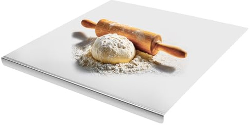 saerryor 304 Stainless Steel Board Large Thicken Chopping Board 50 * 50 cm | Pastry Board Worktop,Kitchen Cutting Mat for Kneading Pastry Meat Vegetables Bread