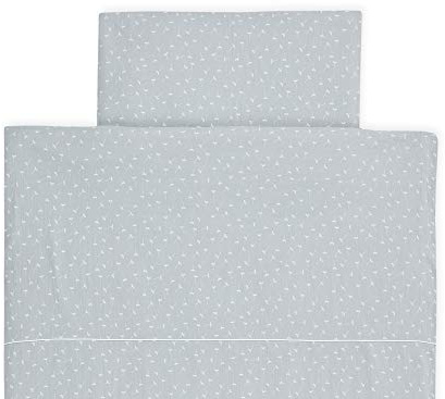 KraftKids Bettwäsche-Set Musselin grau Pusteblumen aus Kopfkissen 80 x 80 cm und Bettdecke 140 x 200 cm, Bettbezug aus Baumwolle, handgearbeitete Bettwäsche gefertigt in der EU