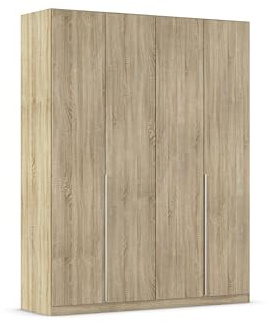 Rauch Möbel Alabama, Kleiderschrank, Farbe Eiche Sonoma, Breite 181 cm | Schrank, 4-türig, Zubehör Basic, für Schlafzimmer, Kinderzimmer, Garderobe, Flur