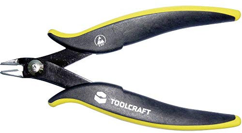 TOOLCRAFT ESD Seitenschneider I 128 mm Zange I Schneidhärte 60 HRC I ohne Facette I Kabelschneidzange I Elektronikzange I Antistatik