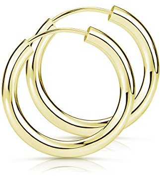 Gold Creolen Silber 925 Damen Ohrringe 2,5mm breit 15-60mm groß | inkl. Schmuck Box Made in Germany von MATERIA by Matthias Wagner