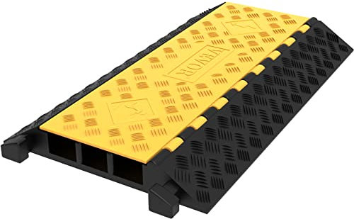 Vevor - Rampa di protezione per cavo, 3 canali, passacavo, protezione per cavo, pavimento, guaina passacavo, per parcheggio, ingresso, concerto, hotel