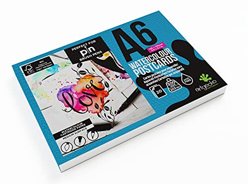 Artgecko Pro Watercolour Postcards A6-20 Sheets 300gsm White Cartridge Paper