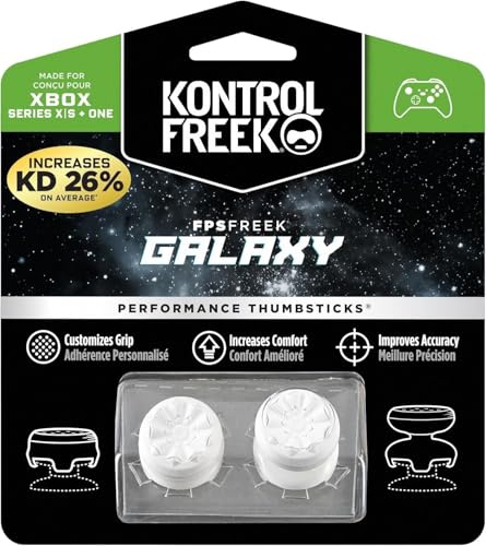 KontrolFreek FPS Freek Galaxy Weiß für Xbox One und Xbox Series X Controller | Performance Thumbsticks | 1 x Hoch, 1 x Mittel | Weiß