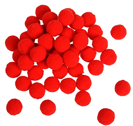 Jomnvo 100 Pieces 2CM Christmas Pom Poms Red Fluffy Pompoms Felt Balls for DIY Crafts Making