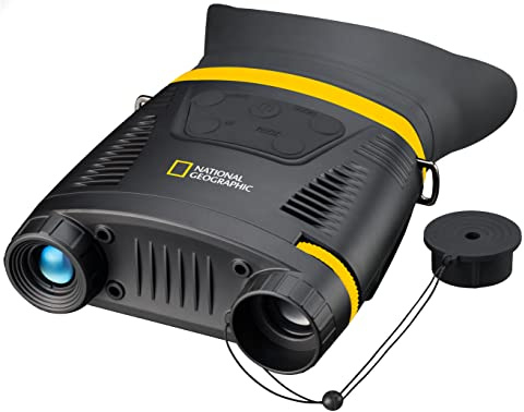 National Geographic Dispositivo di visione notturna digitale binoculare 3,5X con illuminazione a infrarossi da 850nm e funzione di registrazione 9075100, nero, 195 x 143 x 48 mm
