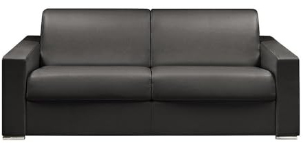 Vente-unique Schlafsofa 4-Sitzer - Liegefläche: 160 cm - Matratzenhöhe: 18 cm - Kunstleder - Schwarz - CALITO