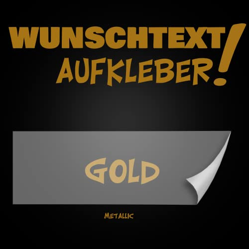 Aufkleber Buchstaben Zahlen Wunschtext selbst gestalten inkl. Vorschau ab 10 bis 100cm Länge (930 gold metallic)