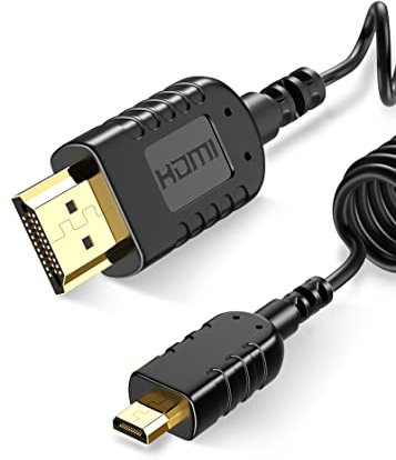 FOINNEX Cavo Micro HDMI a HDMI 4K@60Hz, Cavo Spirale Micro HDMI Supporta UHD 3D Ethernet ARC 1080P HDR Alta Velocità Micro HDMI Spiral Cable per Gimbal GoPro Hero 7 Black Canon Camera Stabilizer