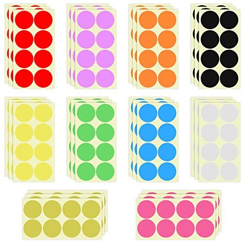 240 Stück Etiketten Markierungspunkte YUTOU 5cm Klebepunkte Bunt Punktaufkleber Groß Runde Aufkleber Klebepunkte Aufkleber Etiketten für Klassenzimmer Büro Heim Klassifikation Kunst DIY (10 Farben)