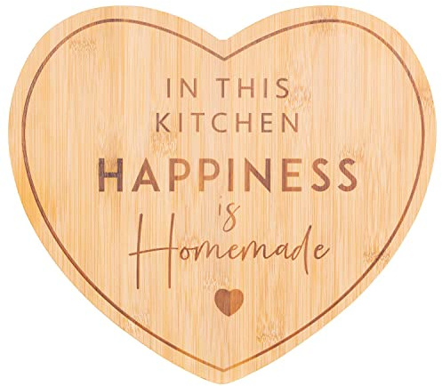 FAHAAM Bamboo Wooden Heart Shaped Chopping Cutting Board, Kitchen Chopping Board, Carving Board, Kitchen Food Serving Platter
