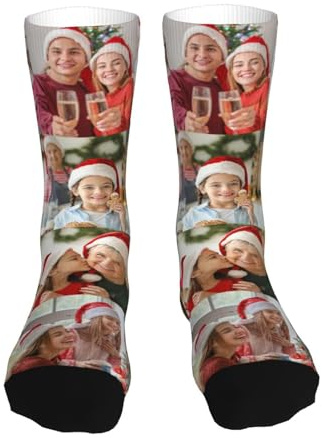 Naispanda Foto Personalisierbare Socken mit Gesicht,Benutzerdefinierte Lustige Gesicht Socken für Damen und Herren Unisex,Kreative Liebhabersocken Weihnachtsgeschenke zum Valentinstag