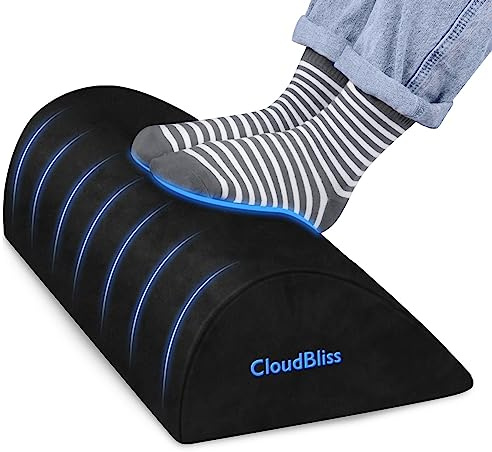 Foot Rest for Under Desk at Work,Office Desk Accessories with Soft Foam and Washable Removable Cover, Foot Stool for Office, Car, Home to Foot Support and Relax Ankles, Black